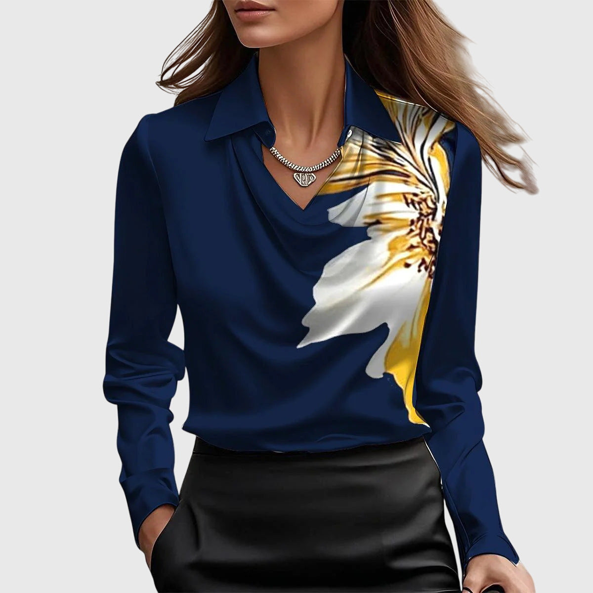 Brooklyn – Blusa Elegante Con Acabado Satinado