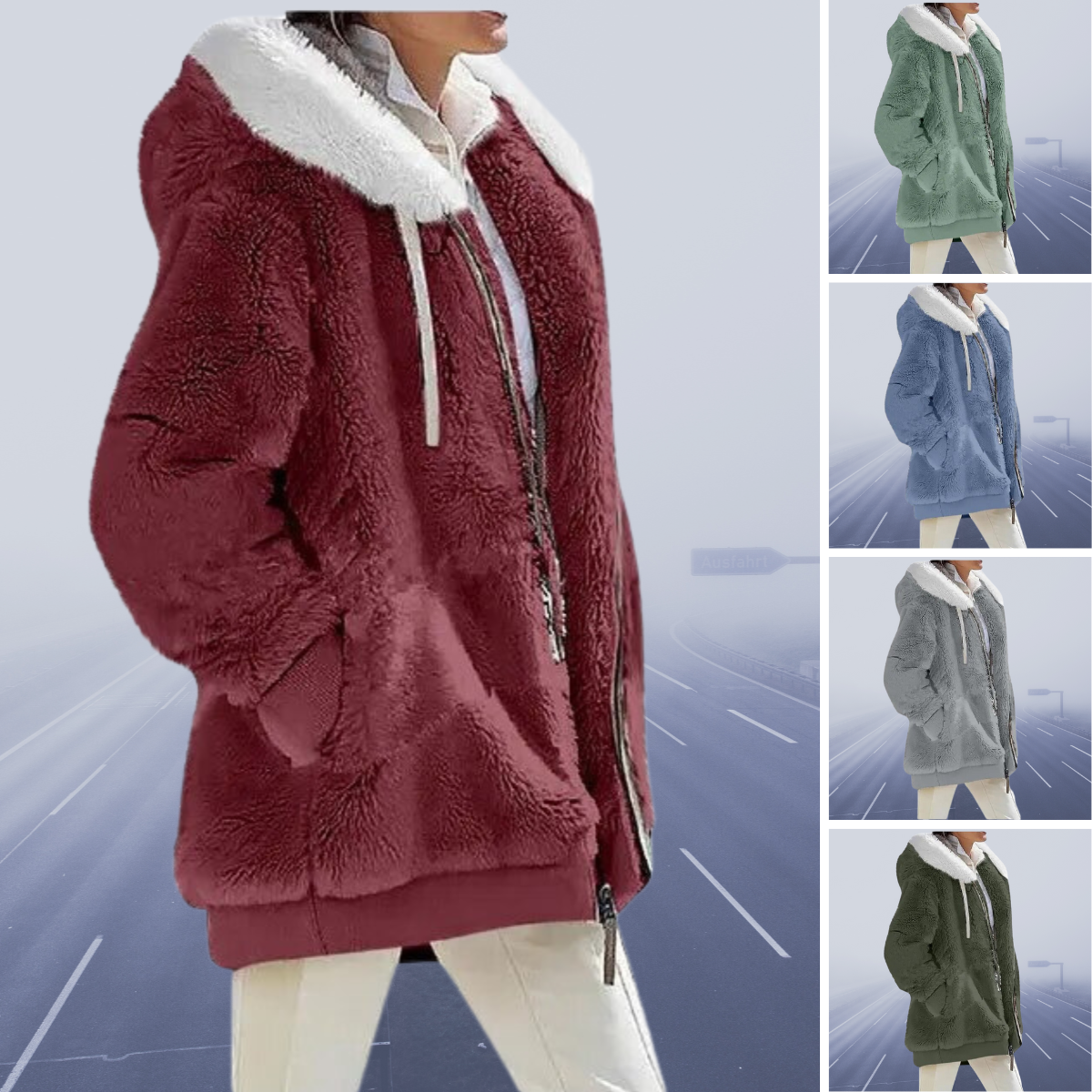 Alessandra - Chaqueta Con Capucha De Forro Polar