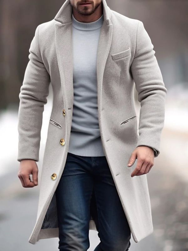 Axel - Abrigo De Lana Con Cuello Alto Para Hombre