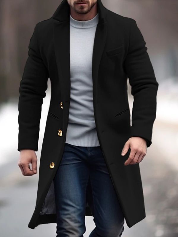Axel - Abrigo De Lana Con Cuello Alto Para Hombre