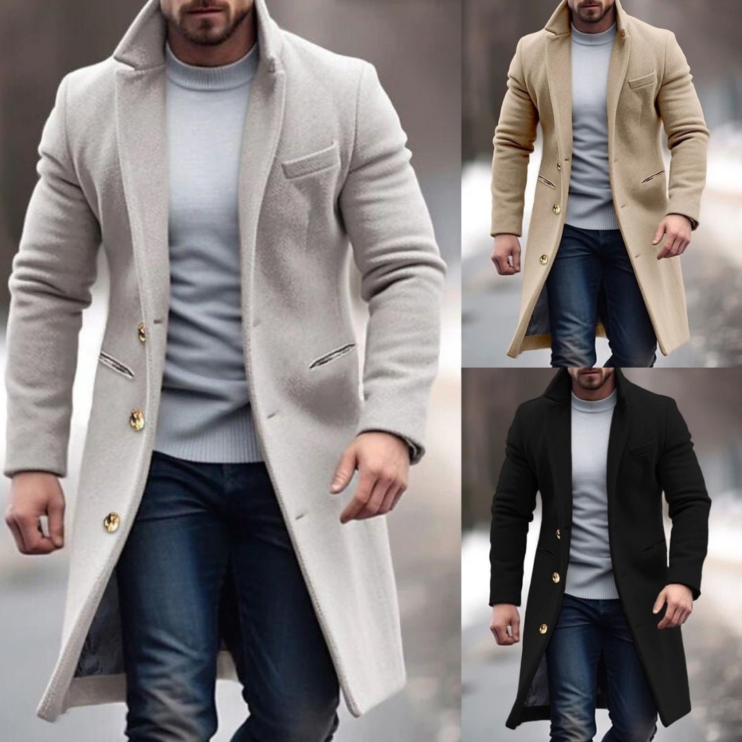Axel - Abrigo De Lana Con Cuello Alto Para Hombre