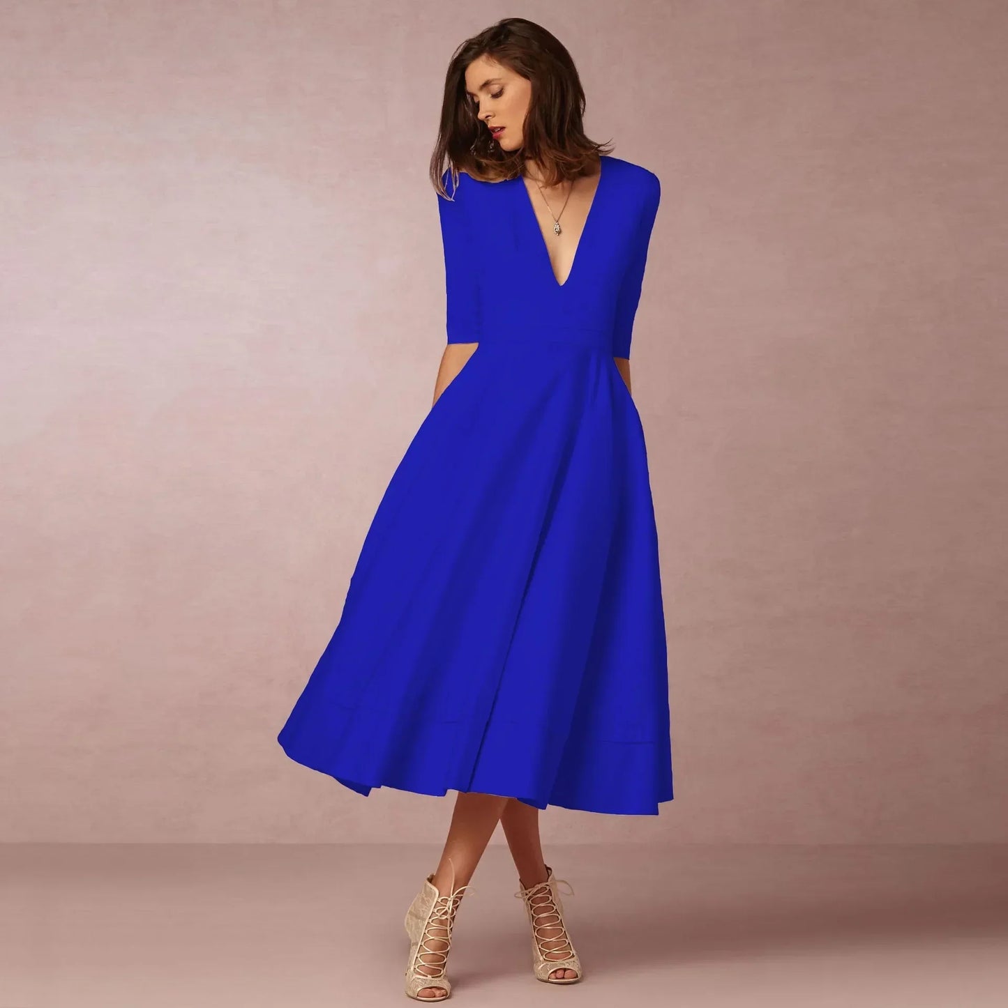 Mariela | Vestido Midi Con Escote En V