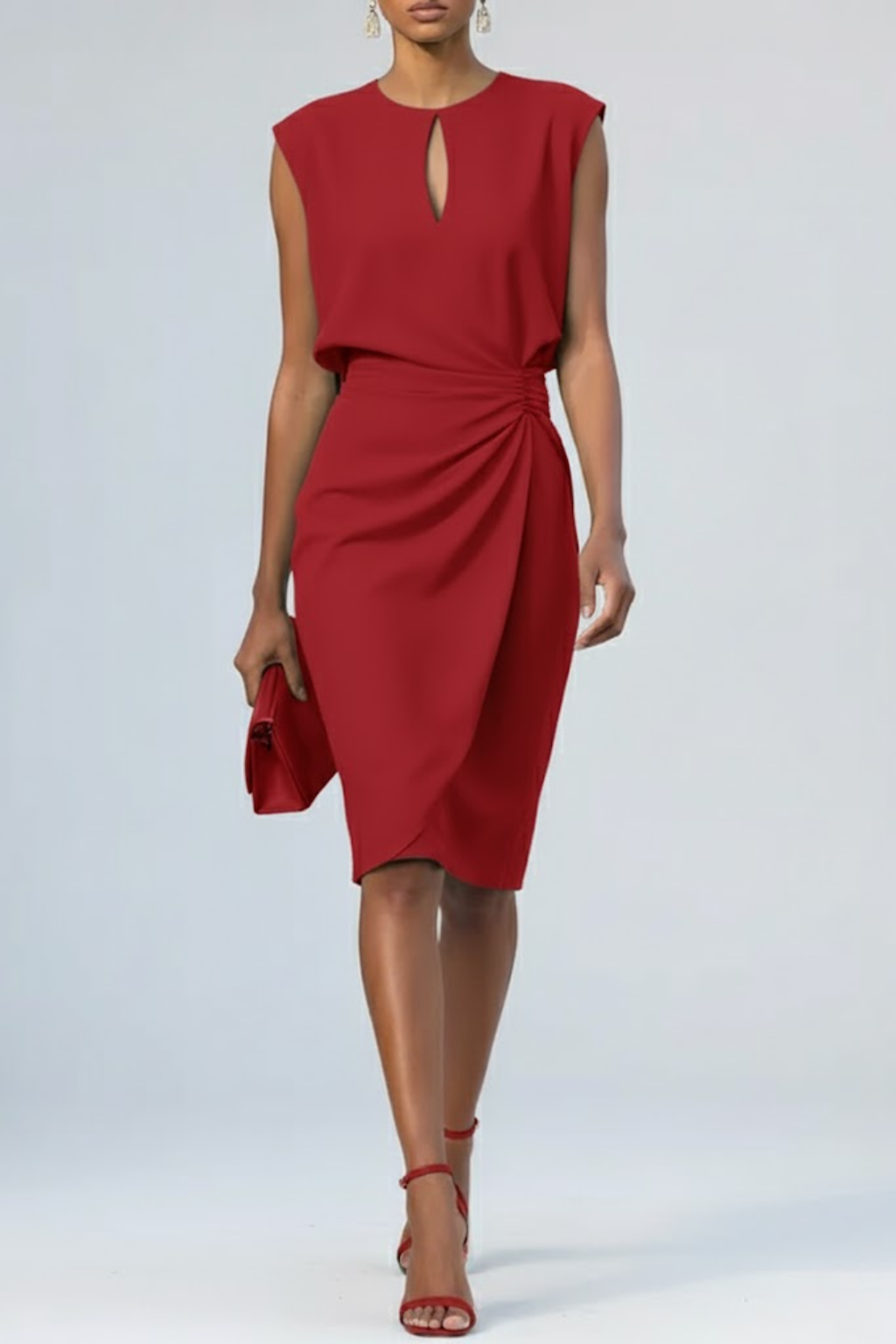 Katharina | Vestido Midi Con Escote En Forma De Ojo De Cerradura