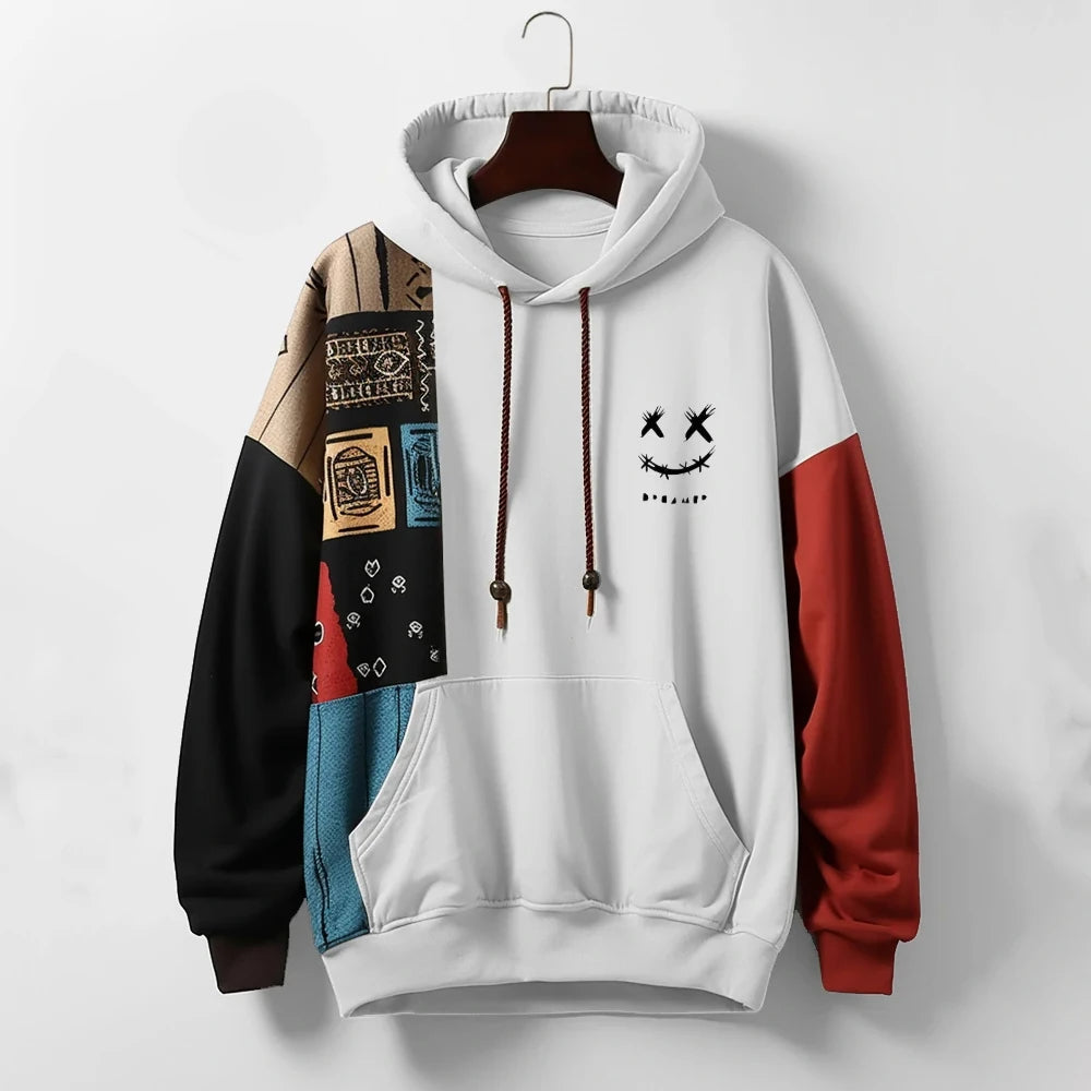Axel | Sudadera Urbana Patchwork con Capucha