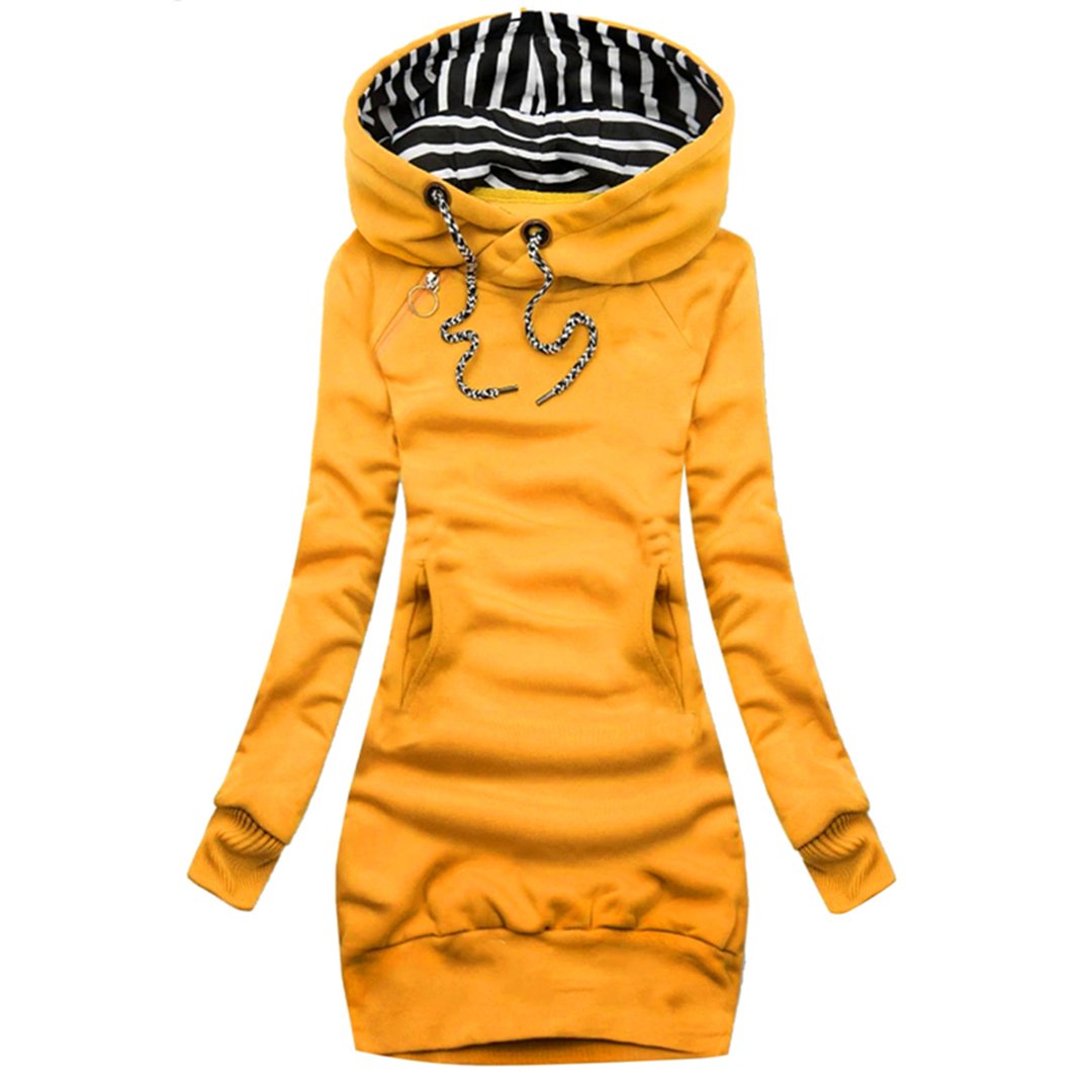 Denise | Elegante jersey largo con gorro