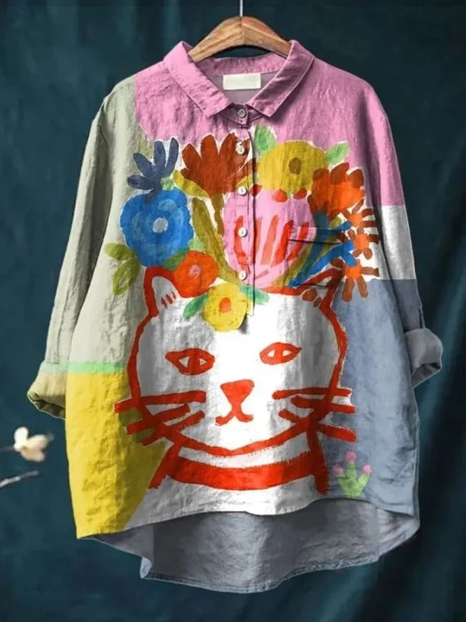 Kathrin - Camisa Estampada De Lino