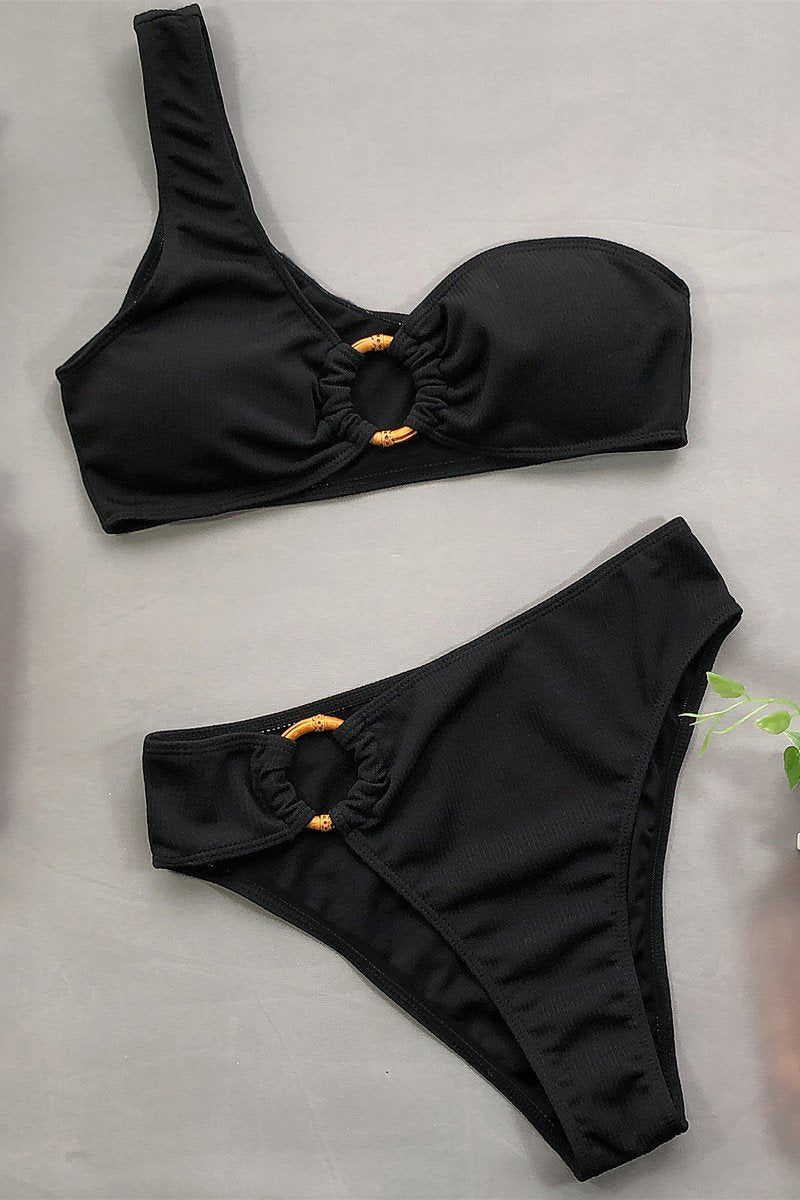 Bikini A Un Hombro Cintura Alta