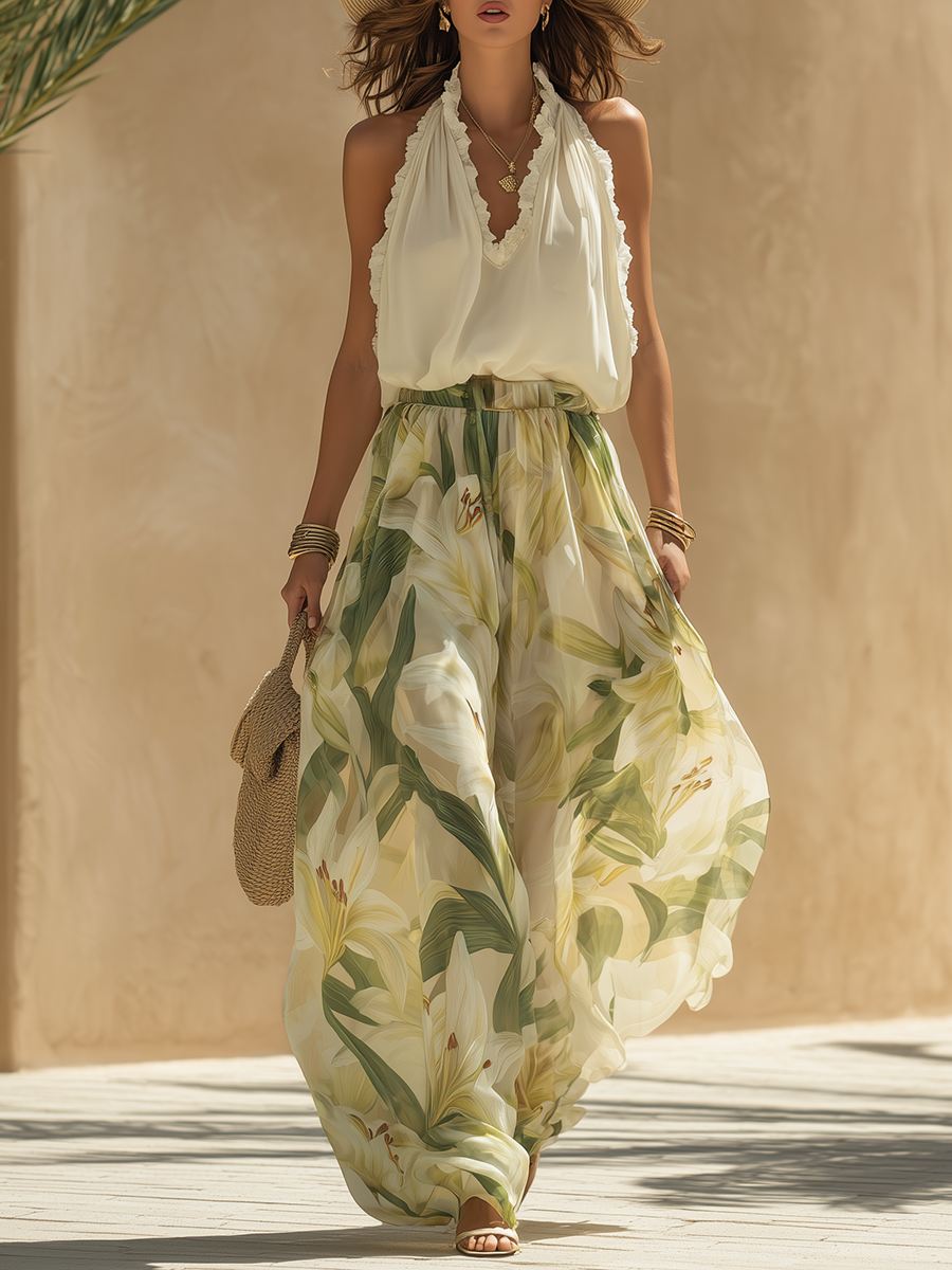 Lysandra | Conjunto Fluido Elegante Con Estampado Floral