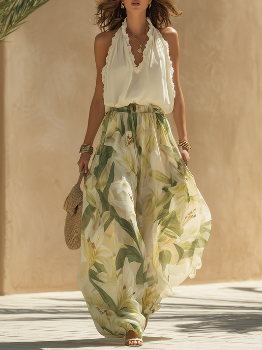 Lysandra | Conjunto Fluido Elegante Con Estampado Floral