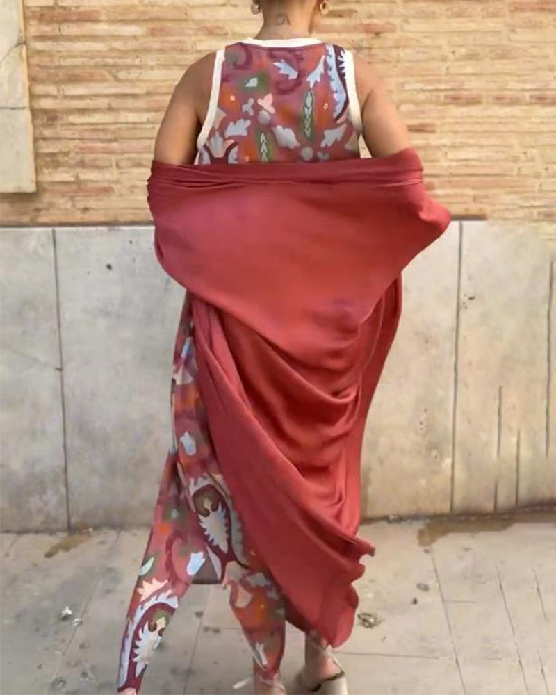 Bella | Conjunto De Dos Piezas Estampado Estilo Urbano