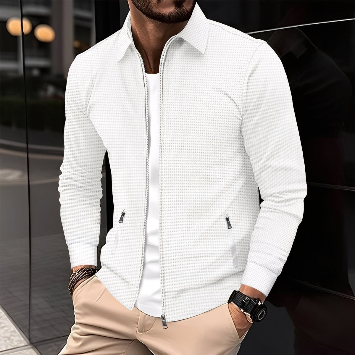 Norton - Moderna Chaqueta De Transición Con Cremallera Para Hombres