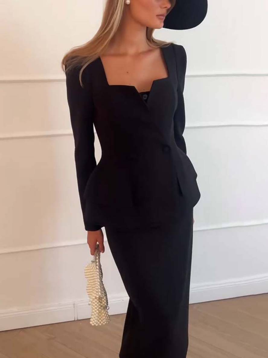 Valeria | Conjunto Elegante De Blazer Y Falda