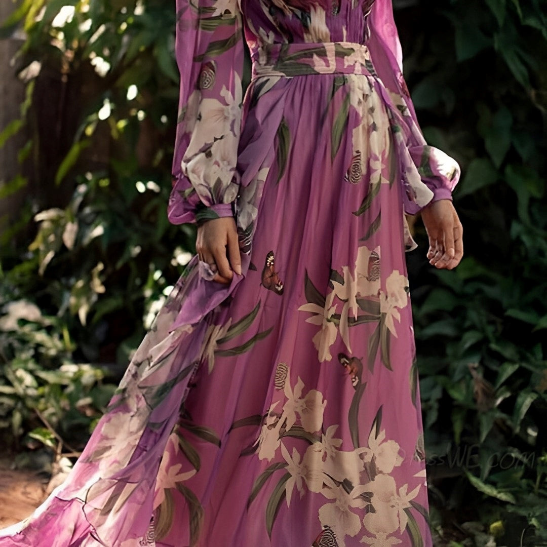 Sancha | Vestido Floral Con Escote En V Y Un Diseño  Cómodo