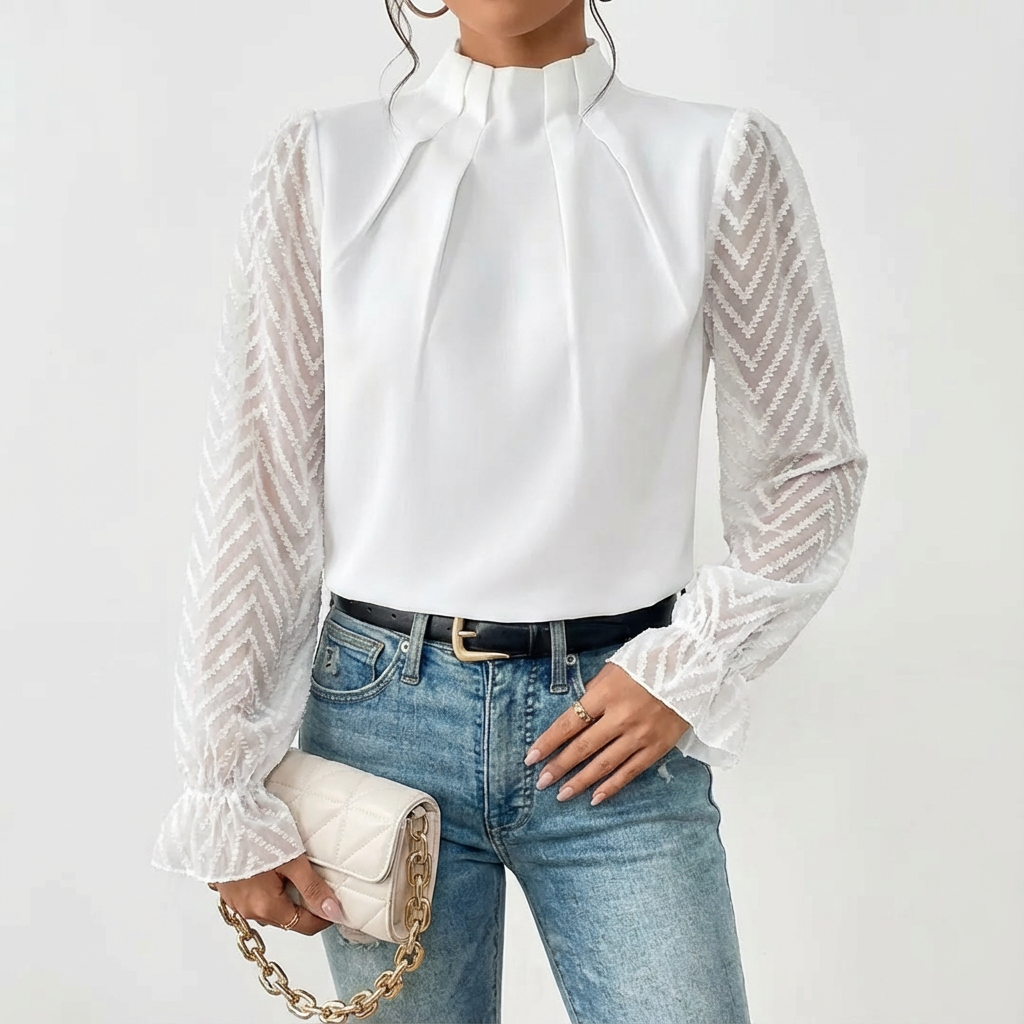 Lucia | Blusa Elegante De Cuello Alto