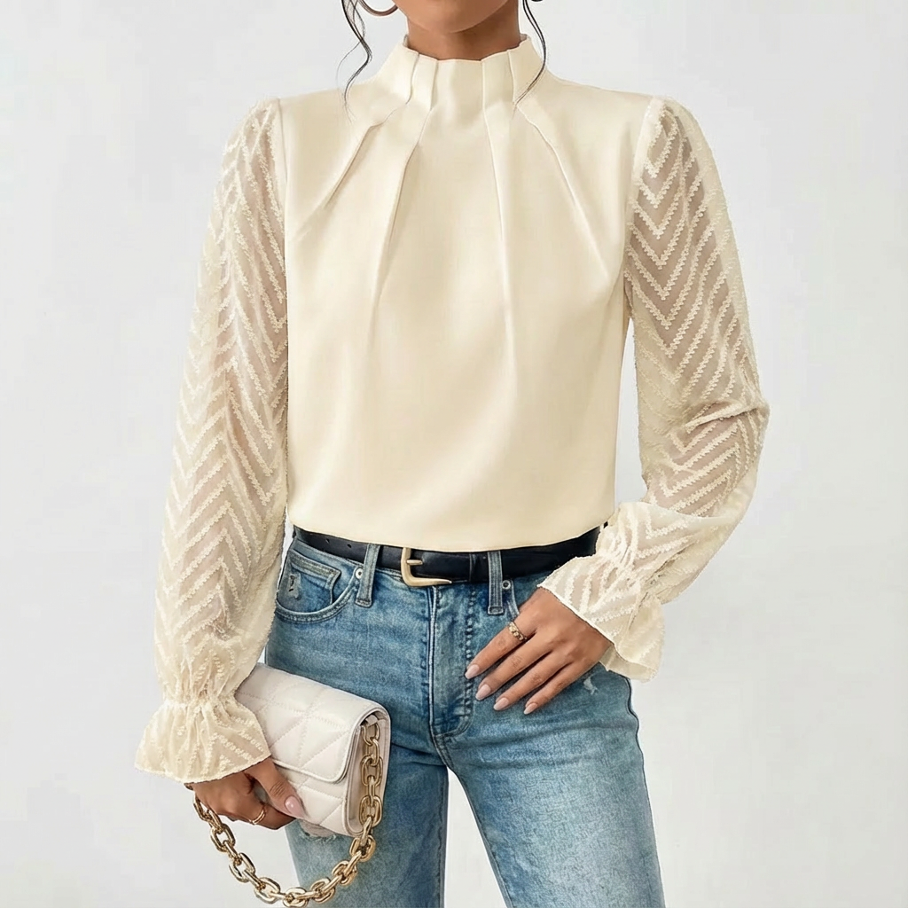 Lucia | Blusa Elegante De Cuello Alto
