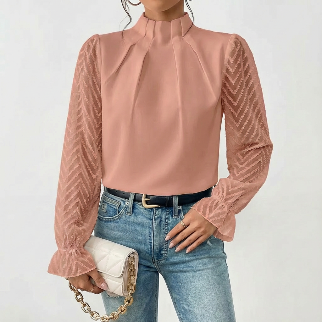 Lucia | Blusa Elegante De Cuello Alto