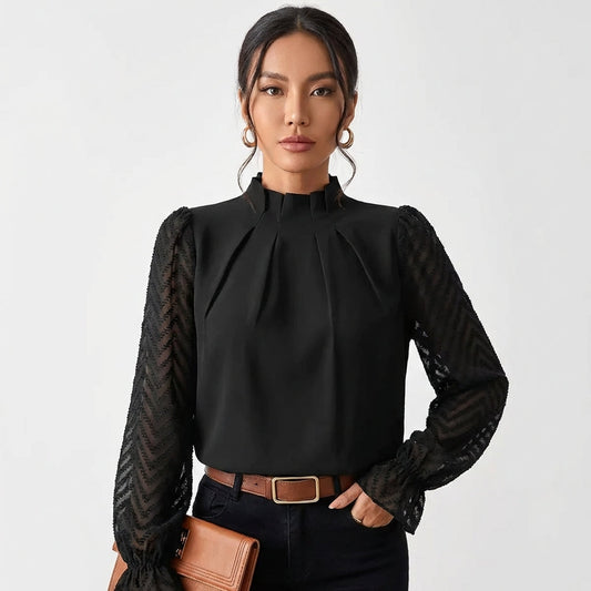 Lucia | Blusa Elegante De Cuello Alto