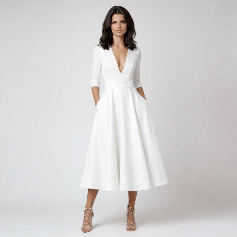 Lucia | Vestido Midi Elegante Con Escote En V