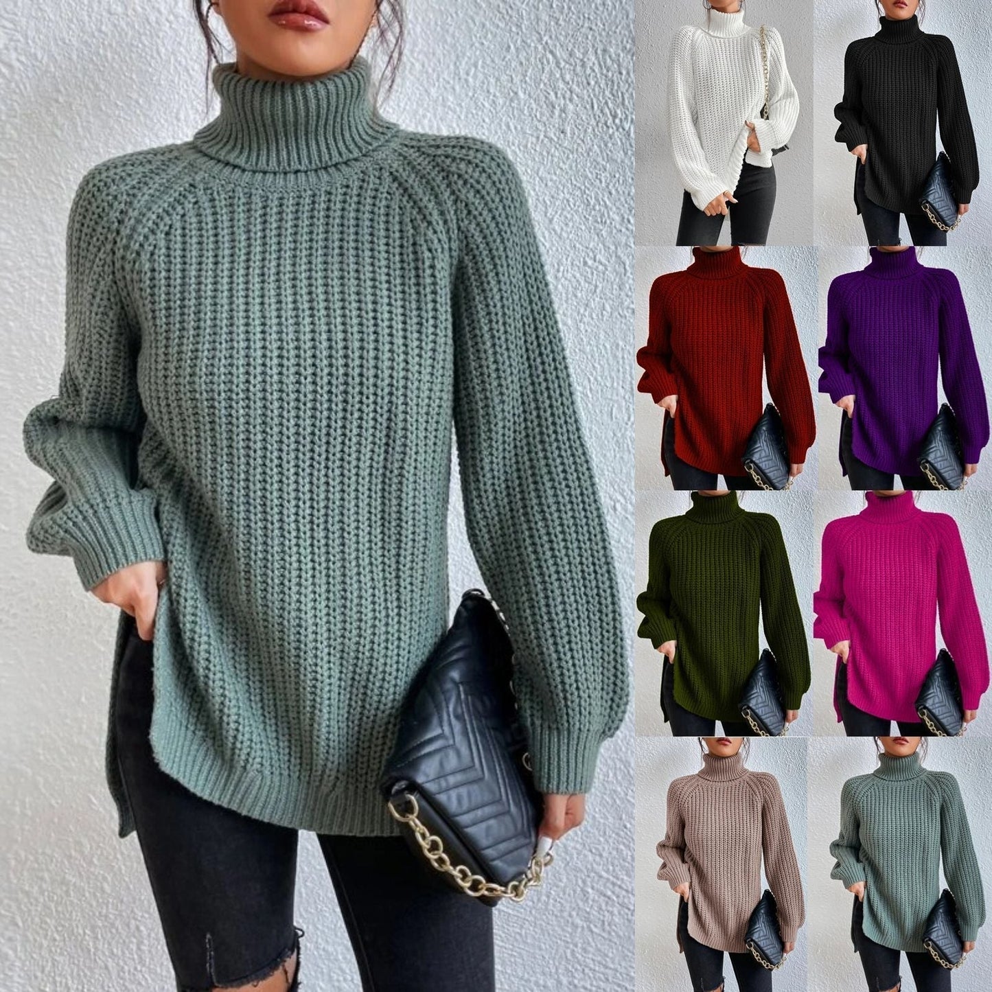 Ondine - Jersey de Punto Con Cuello Alto