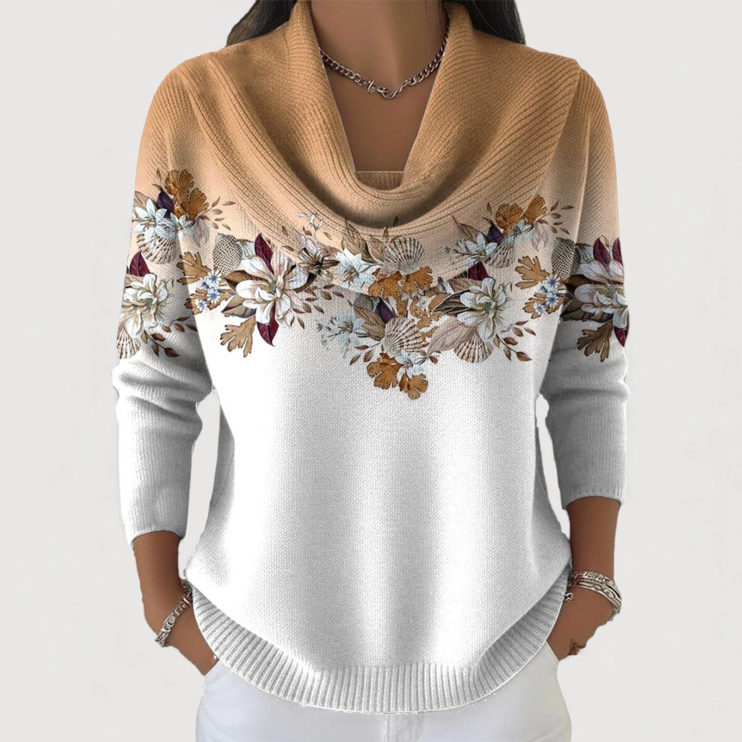 Amalia | Jersey Floral De Cuello Suave