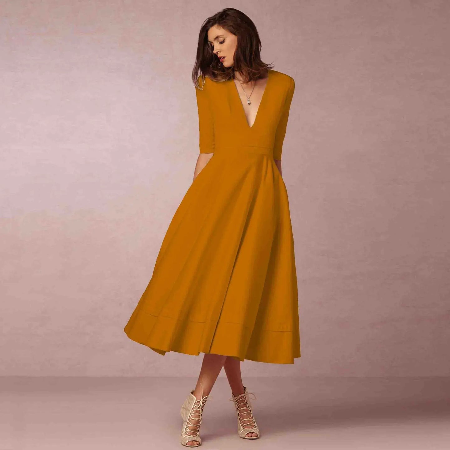 Mariela | Vestido Midi Con Escote En V