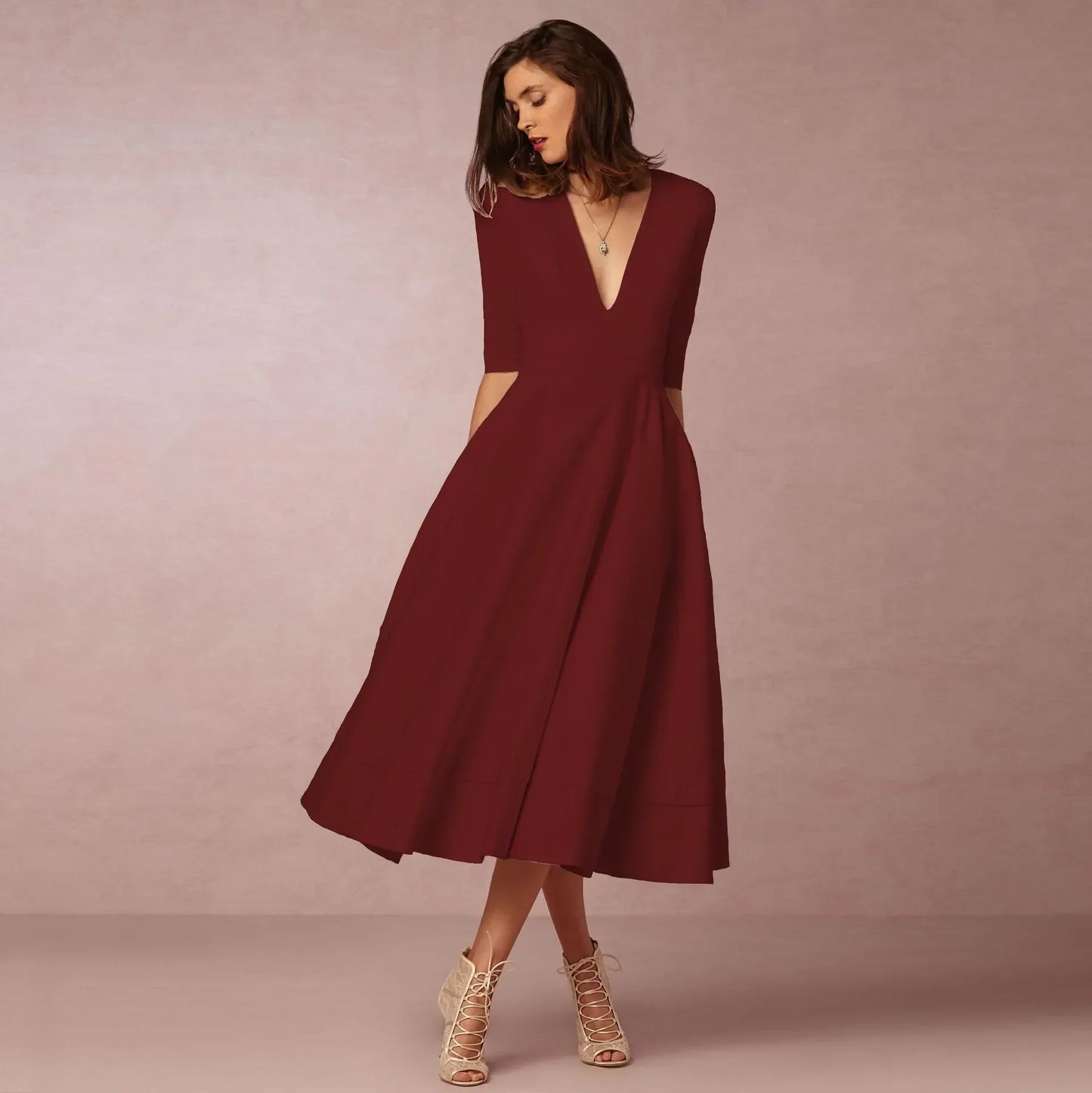 Mariela | Vestido Midi Con Escote En V