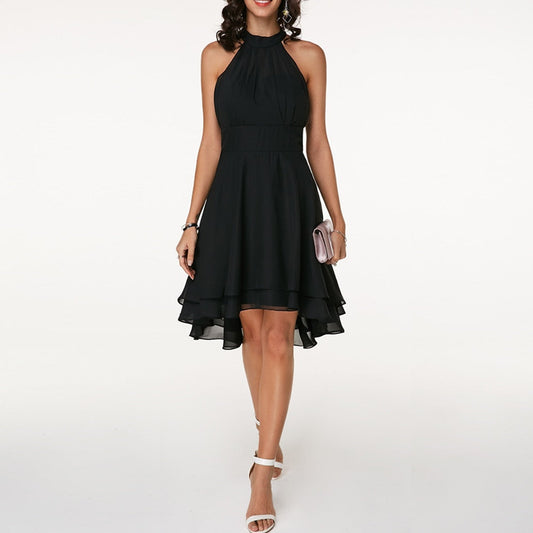 Emma | Vestido Corto Elegante De Mujer Con Cuello Halter Y Caída Fluida