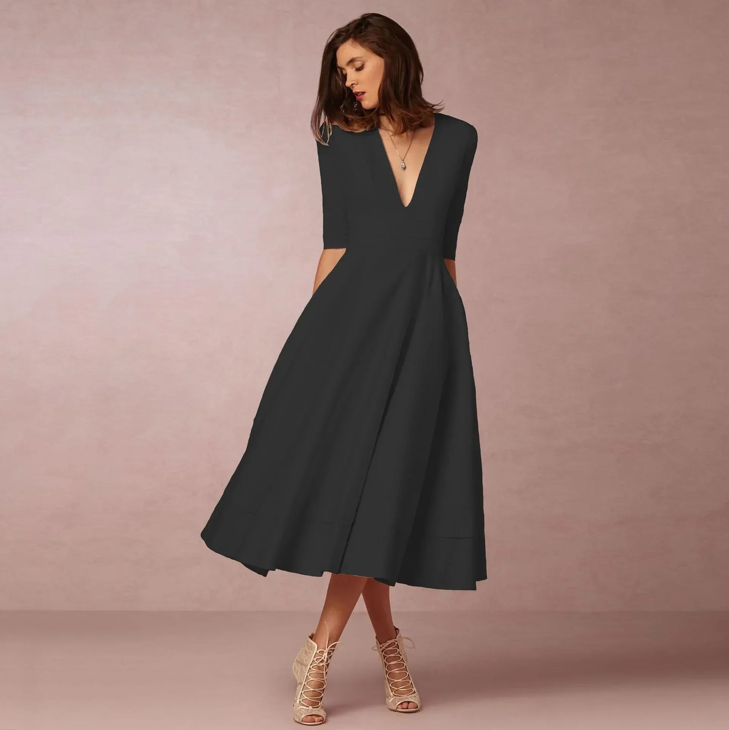 Mariela | Vestido Midi Con Escote En V