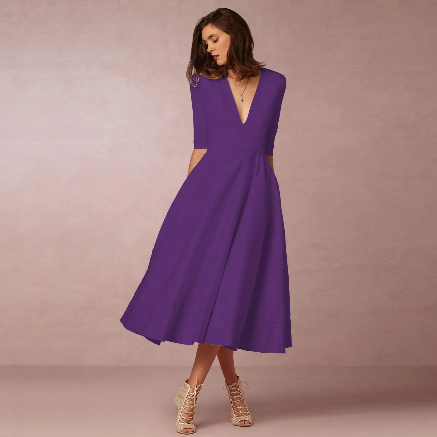 Mariela | Vestido Midi Con Escote En V