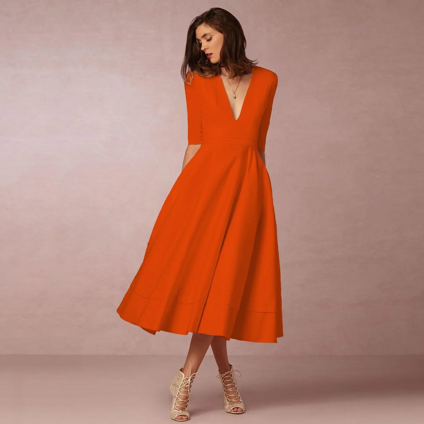 Mariela | Vestido Midi Con Escote En V