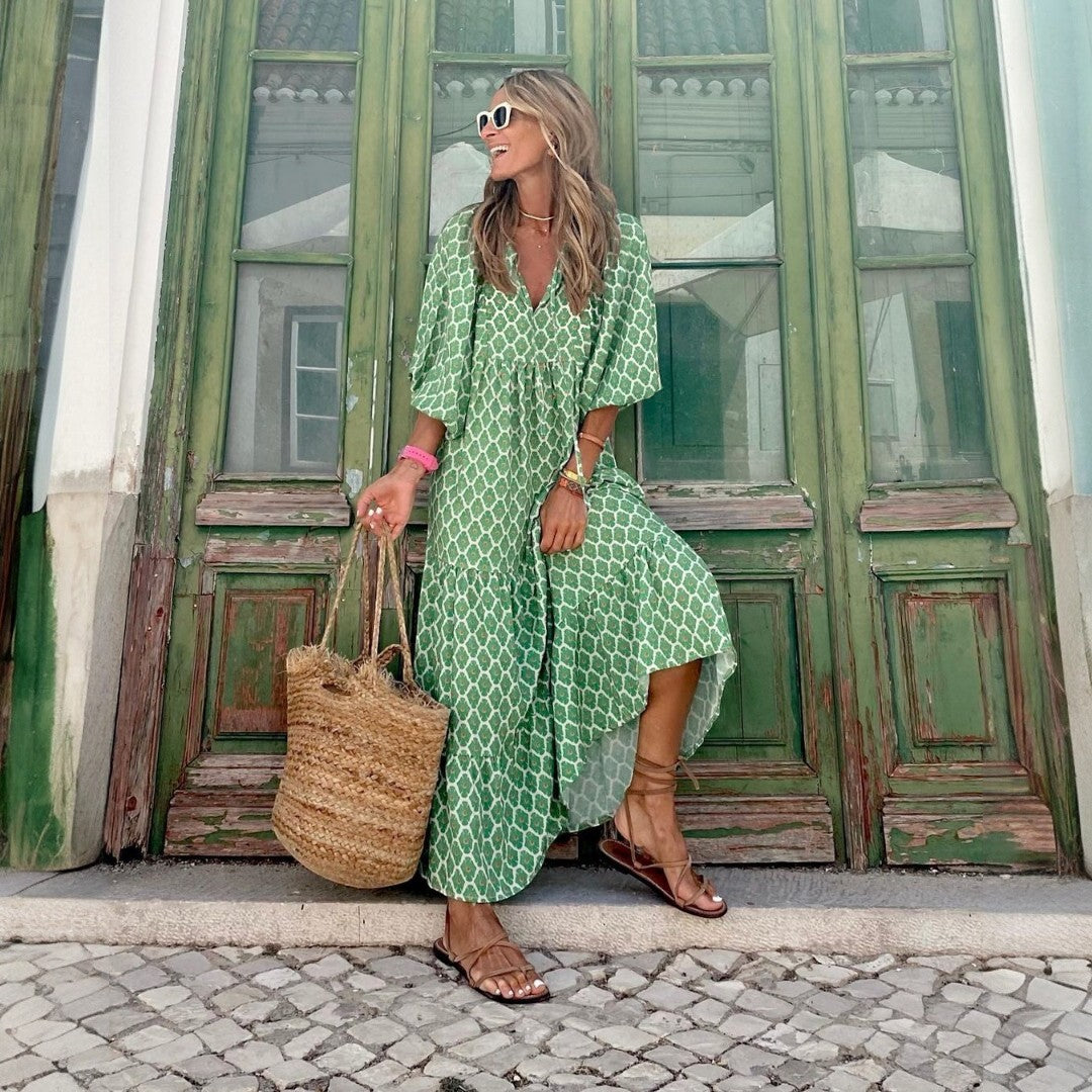 Elira | Vestido Bohemio Natural