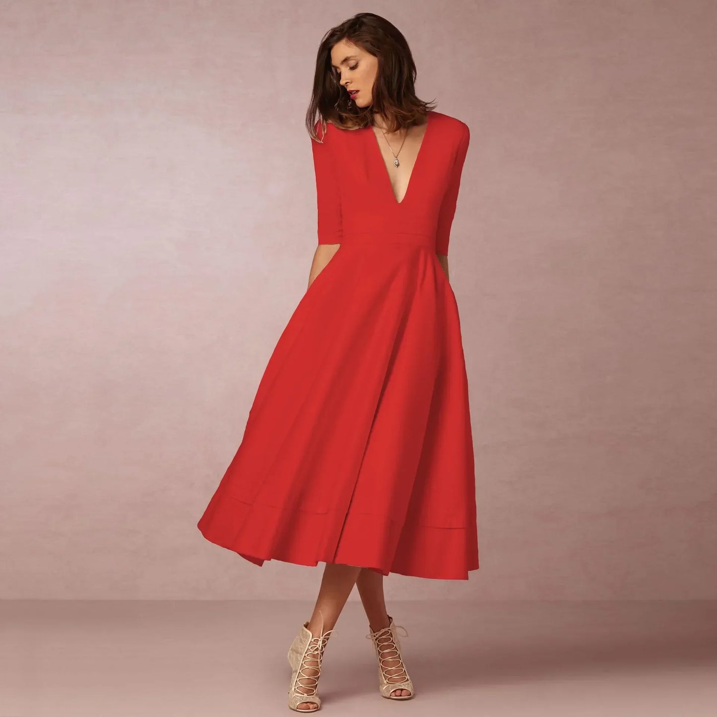 Mariela | Vestido Midi Con Escote En V