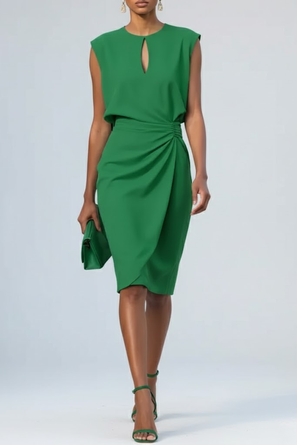 Katharina | Vestido Midi Con Escote En Forma De Ojo De Cerradura