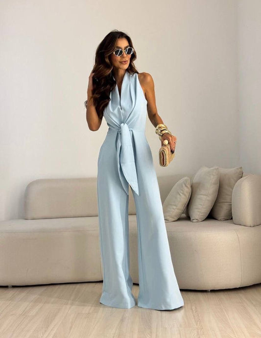 Bethania | Mono Elegante Mujer Diseño Fluido Con Cintura Definida Y Pierna Ancha