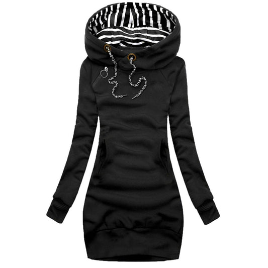 Denise | Elegante jersey largo con gorro
