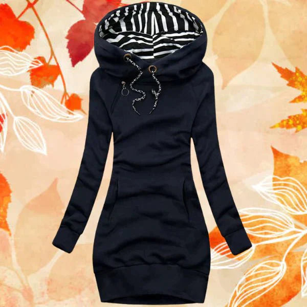 Denise | Elegante jersey largo con gorro