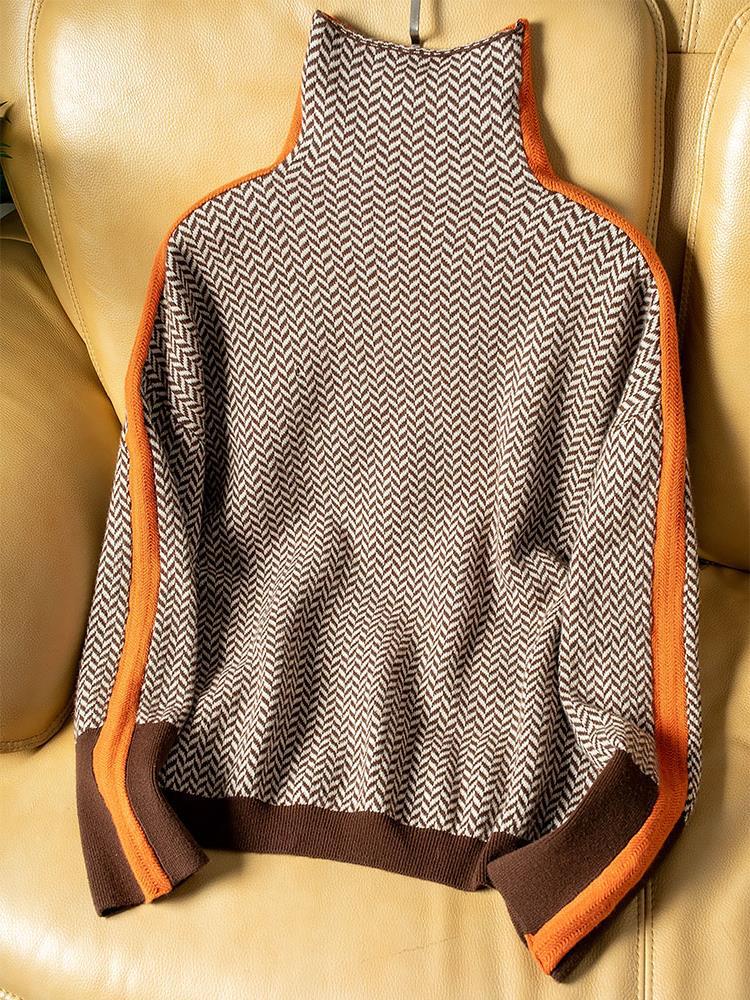 Clara | Jersey De Cuello Alto A Rayas Para Mujer