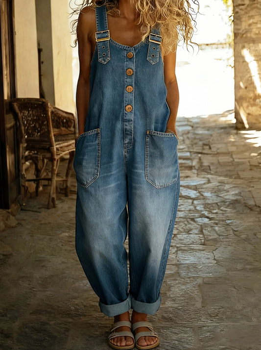 Rocio - Mono Vaquero Casual Con Hebilla Ajustable