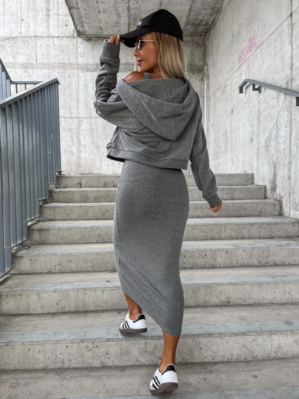 Conjunto Sharon Vestido Sin Mangas y Sudadera Con Capucha