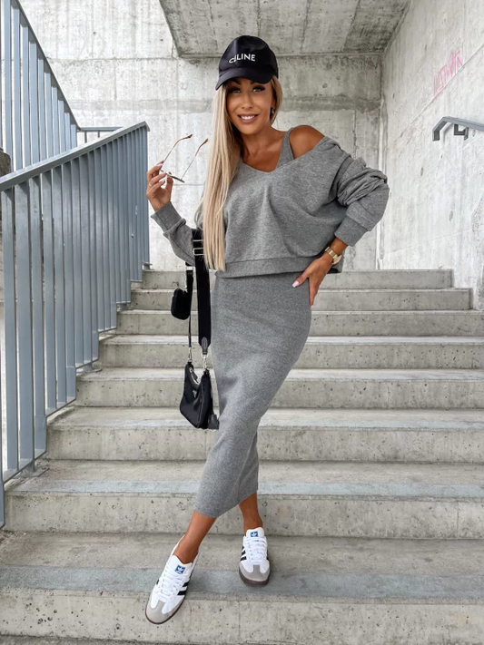 Conjunto Sharon Vestido Sin Mangas y Sudadera Con Capucha
