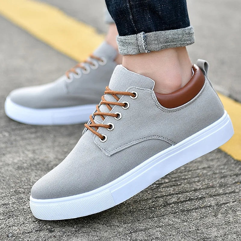 Zapatillas de Lona Casual Hombre Cordones Contraste