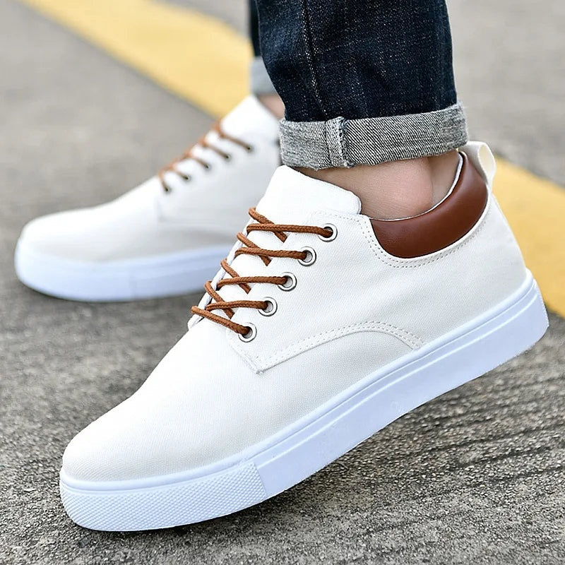 Zapatillas de Lona Casual Hombre Cordones Contraste