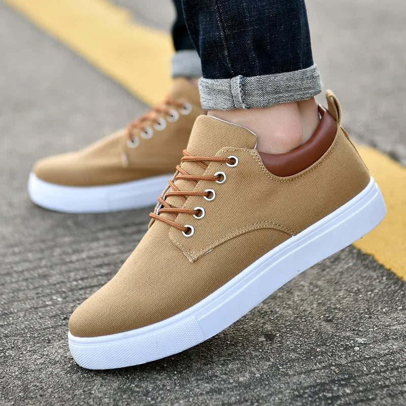 Zapatillas de Lona Casual Hombre Cordones Contraste
