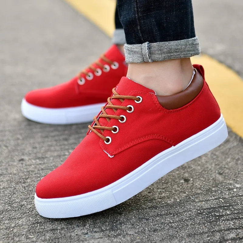 Zapatillas de Lona Casual Hombre Cordones Contraste